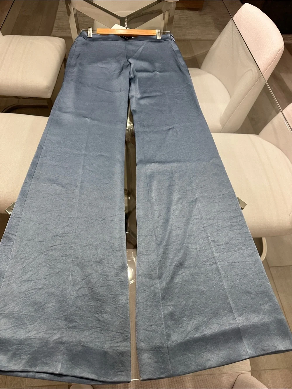 Theory blue heron double sateen clean flair pant - Picture 6 of 7